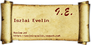 Iszlai Evelin névjegykártya
